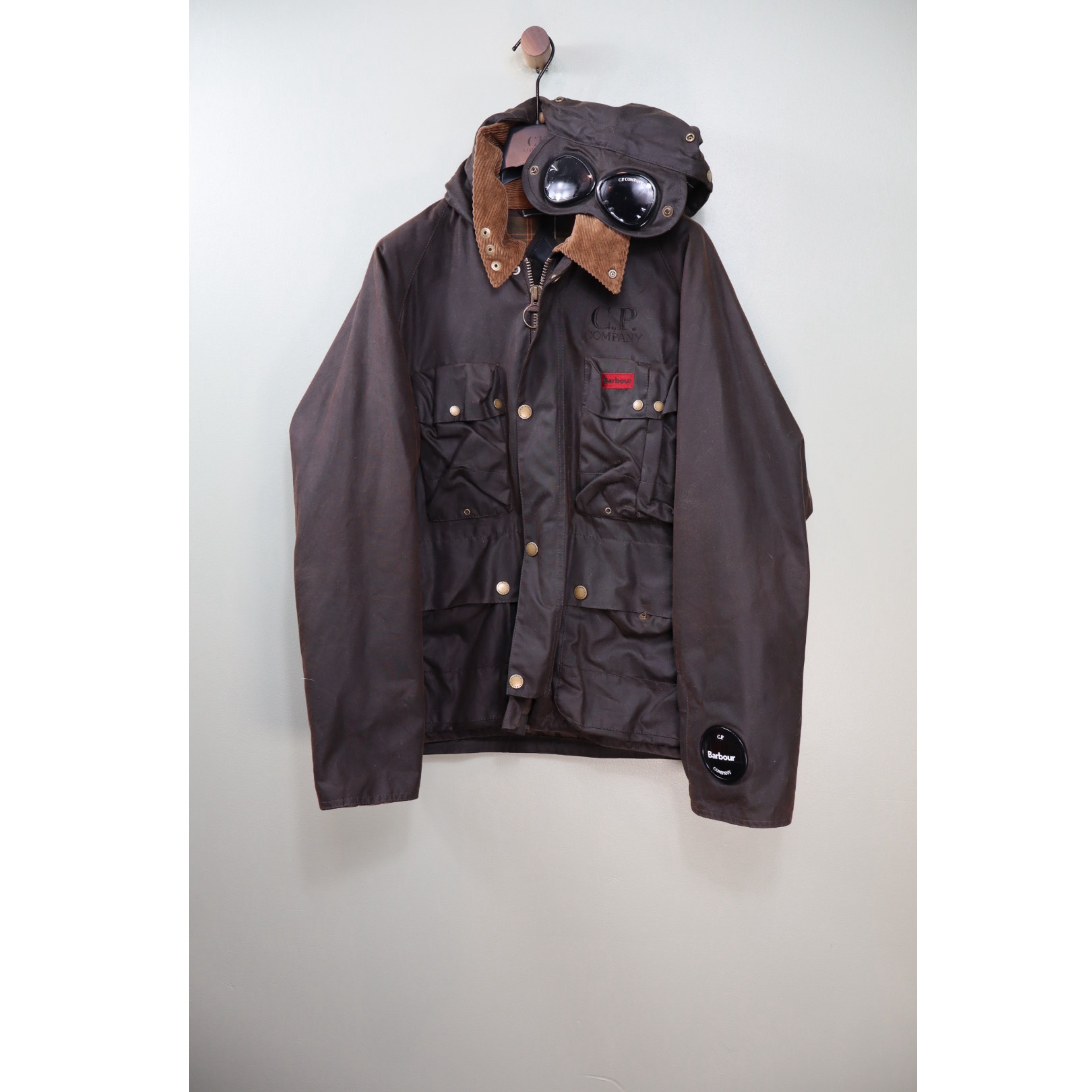 Company x Barbour Brown Waxed Cotton La Mille Jacket HeatfromTS