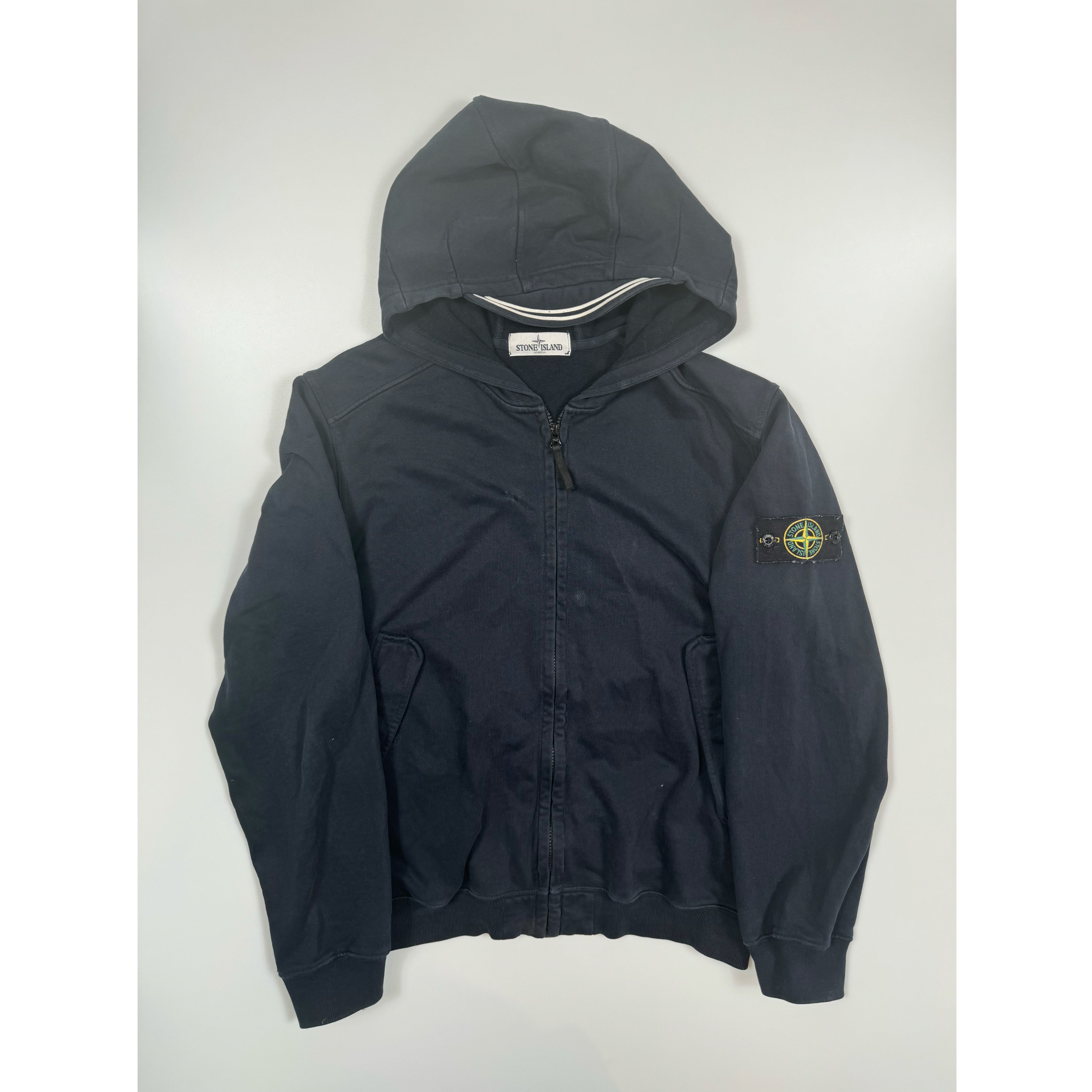 Stone island zip hoodie navy deals