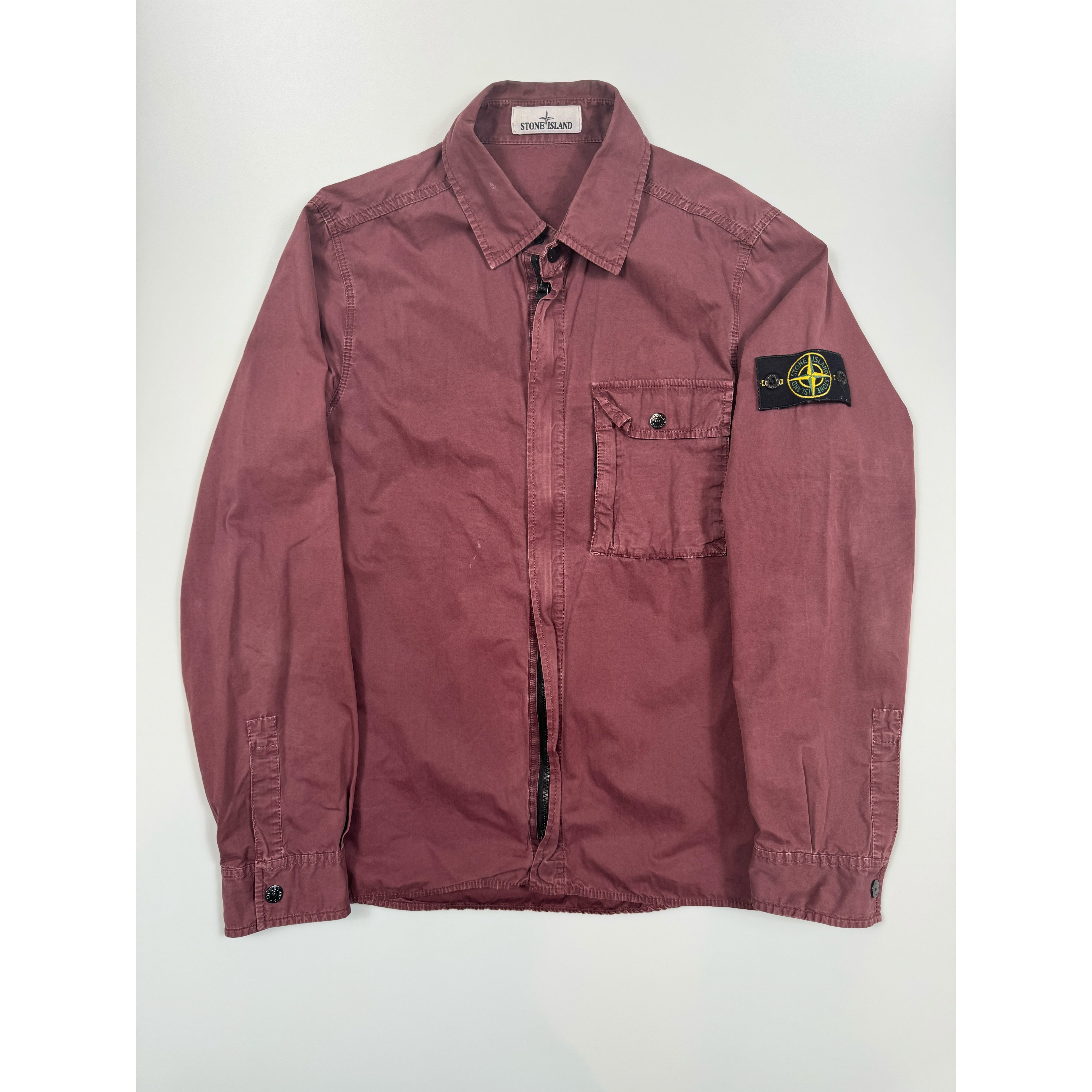 Stone island overshirt burgundy on sale