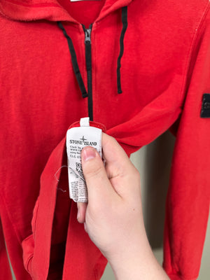 Stone Island Red Zipped Hoodie