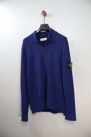 Stone Island Navy 1/4 Zip Knit Jumper