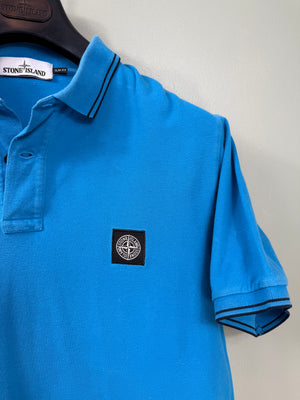Stone Island Aqua Blue Slim Fit Polo