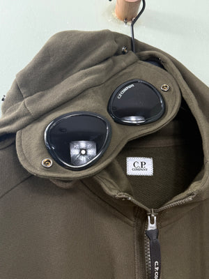 C.P. Company Khaki Zipped Goggle Hoodie