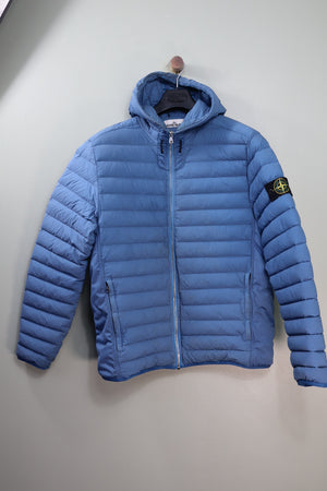 Stone Island Blue Loom Woven Down Jacket