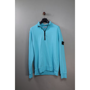 Stone Island Aqua Blue 1/4 Zip Jumper
