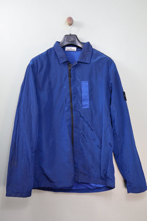 Stone Island Blue Nylon Metal Overshirt