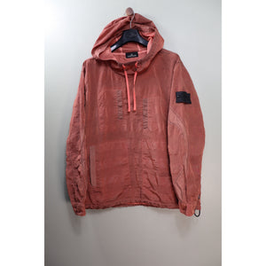 Stone Island Salmon Striped Nylon Metal Shadow Project Smock