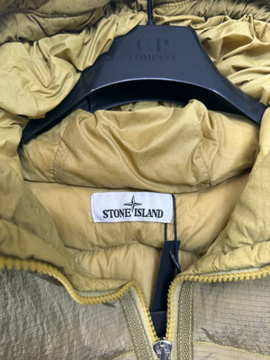 Stone Island Gold Nylon Metal Watro Ripstop Down Jacket