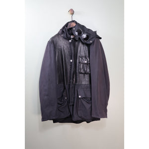 C.P. Company Black Half Leather Mille Jacket