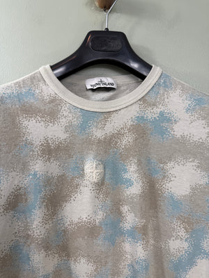Stone Island Beige Camo Devore T-Shirt