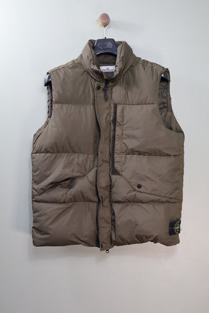 Stone Island Khaki Crinkle Reps Gilet