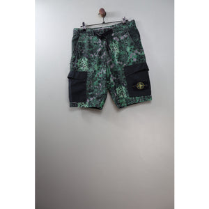 Stone Island Green Alligator Camo RE Cargo Shorts