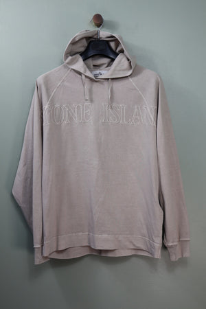 Stone Island Beige Spellout Hoodie