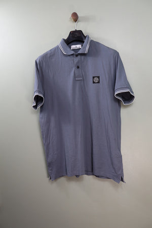 Stone Island Blue Slim Fit Polo