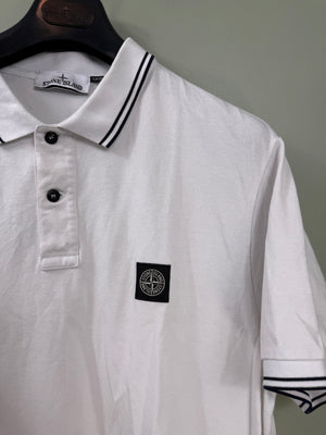 Stone Island White Slim Fit Polo