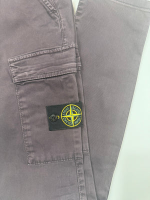 Stone Island Burgundy SK Cargo Bottoms