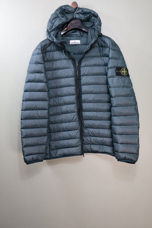 Stone Island Petrol Green Loom Woven Down Jacket
