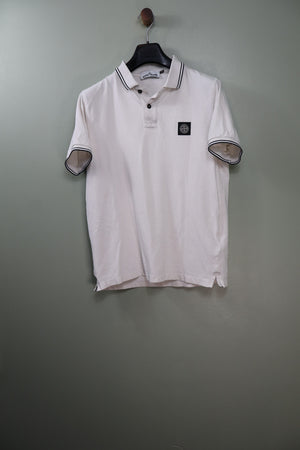 Stone Island White Slim Fit Polo