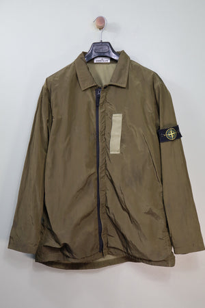 Stone Island Green Nylon Metal Overshirt