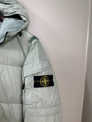 Stone Island Sage Green Crinkle Reps Down Jacket