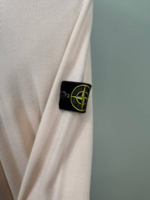 Stone Island Beige Ribbed Knit Jumper