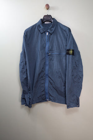 Stone Island Blue Nylon Metal Overshirt