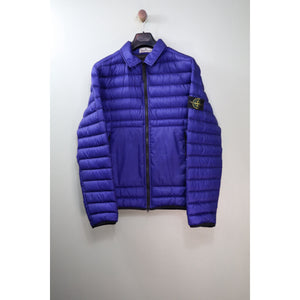 Stone Island Blue Loom Woven Down Jacket