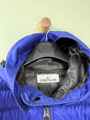 Stone Island Blue Biobased Ripstop Nylon Down Jacket