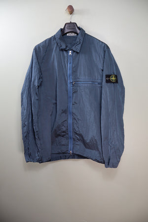 Stone Island Blue Nylon Metal Overshirt