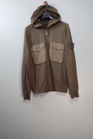 Stone Island Khaki Ghost 1/2 Zip Hoodie