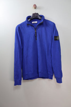 Stone Island Blue 1/4 Zip Jumper