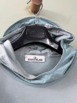 Stone Island Blue Nylon Metal Plated Hoodie