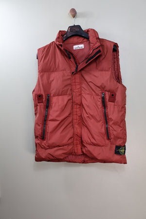 Stone Island Burnt Orange Crinkle Reps Down Gilet