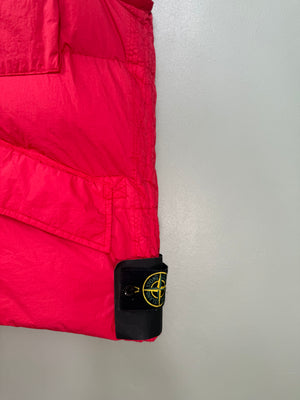 Stone Island Red Crinkle Reps Down Gilet