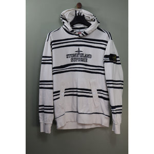 Stone Island X Supreme White Hoodie