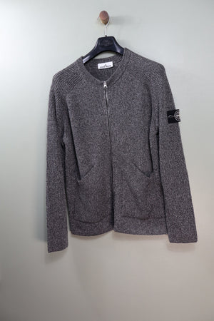 Stone Island Grey Sample Reflective Knit Zipped Jumper