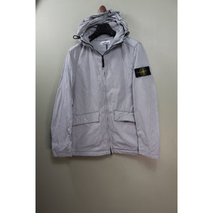Stone Island Light Grey Nylon Cotton Batavia Jacket