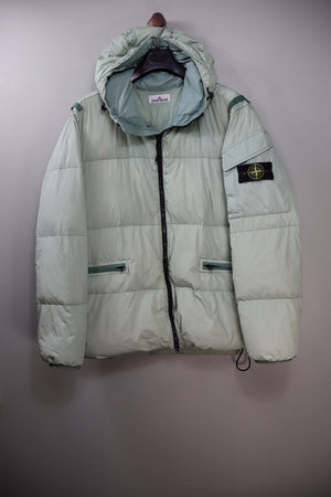 Stone Island Sage Green Crinkle Reps Down Jacket