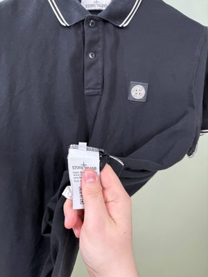 Stone Island Black Slim Fit Polo