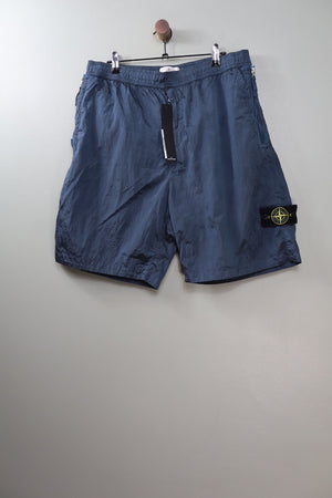 Stone Island Blue CO Nylon Metal Cargo Shorts