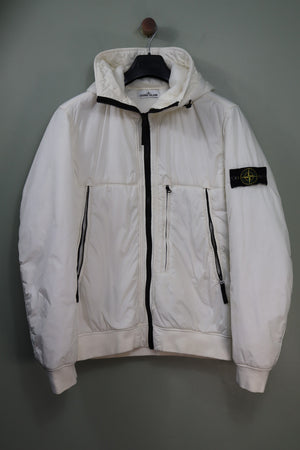 Stone Island White Crinkle Reps Jacket