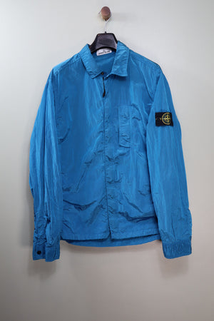 Stone Island Blue Nylon Metal Overshirt