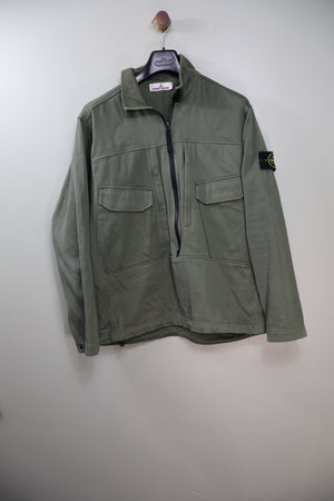 Stone Island Green 1/2 Zip Smock