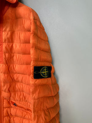 Stone Island Orange Loom Woven Down Jacket