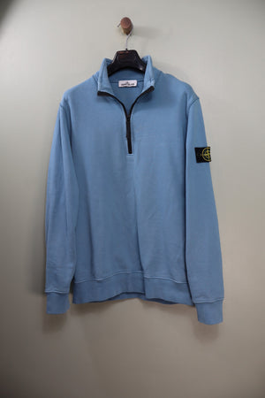 Stone Island Sky Blue 1/4 Zip Jumper
