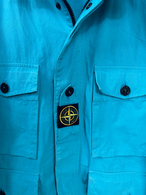 Stone Island Aqua Blue Cotton Cordura Jacket
