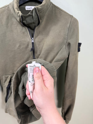 Stone Island Khaki 1/4 Zip Jumper