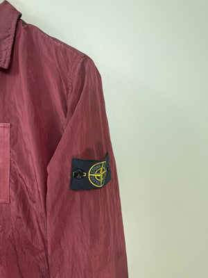 Stone Island Burgundy Nylon Metal Overshirt