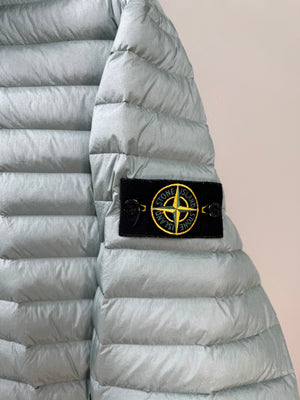 Stone Island Green Nylon Loom Woven Down Jacket