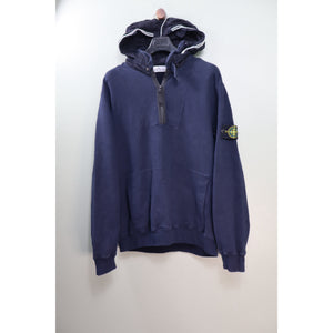 Stone Island Navy 1/4 Zip Hoodie
